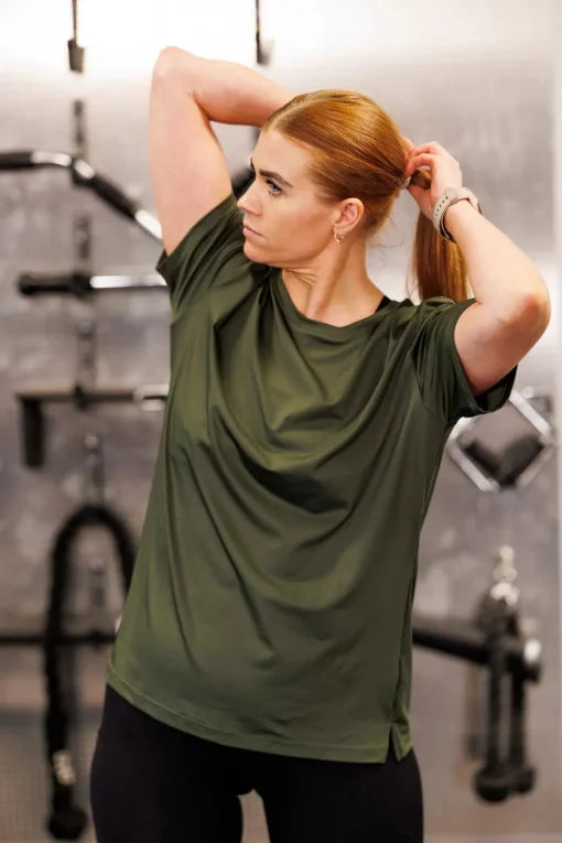 Active loose fit T-shirt - Dark green
