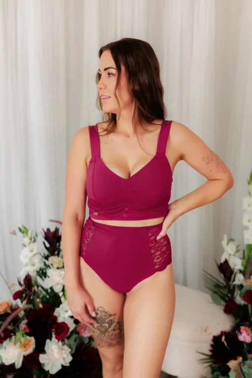 Ada High Waist truse - Mørk rød