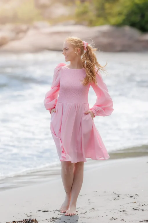 Anna Solid kjole - Orchid Pink