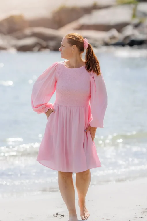 Anna Solid kjole - Orchid Pink