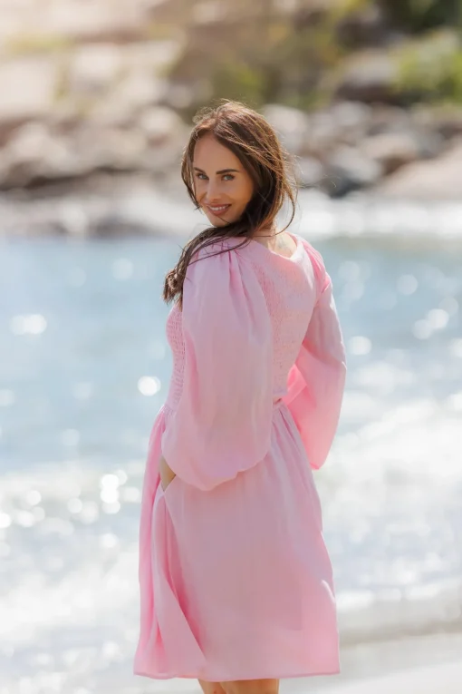 Anna Solid kjole - Orchid Pink