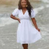 Belle Flower Kjole - Bright White