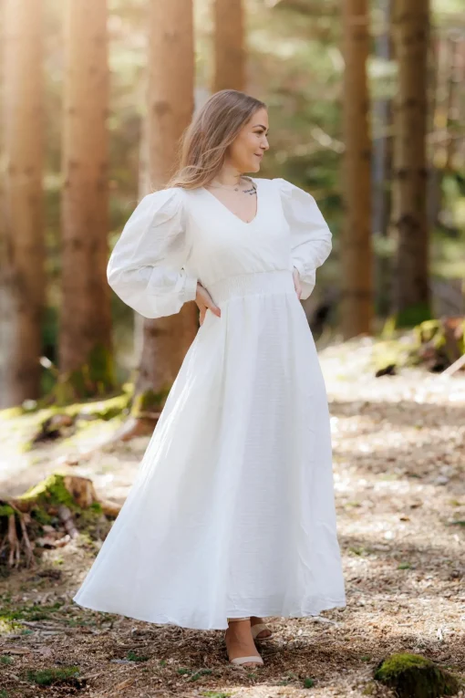 Belle Maxikjole - Bright White
