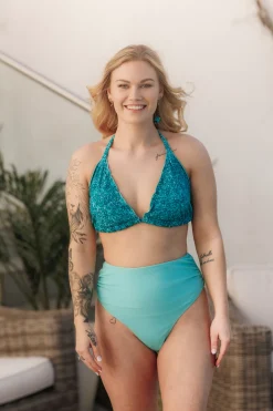 Cuba Ruffles bikinitopp - Turkis - Meadow