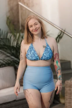 Cuba Ruffles bikinitopp - Lyseblå - Buttercups