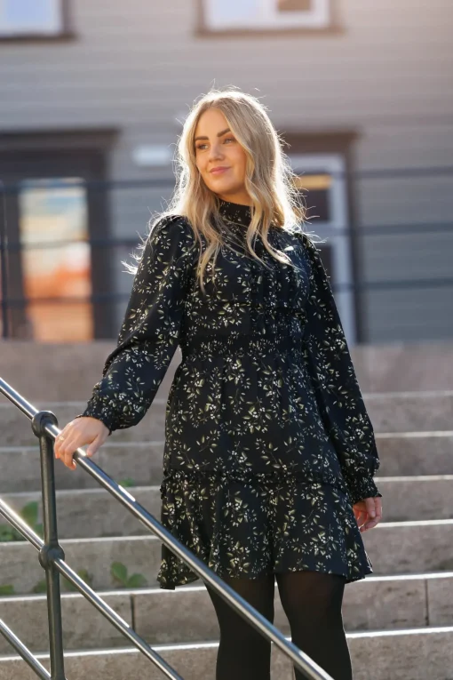 Julia kjole - Svart / grønn
