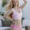 Miami bikinitopp - Lyserosa - Flower paint
