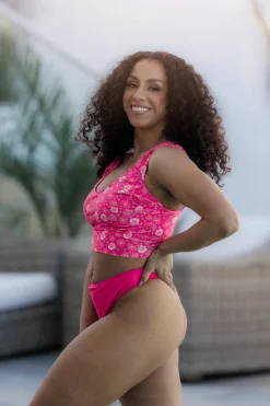 Mid Waist Bikini String - Rosa