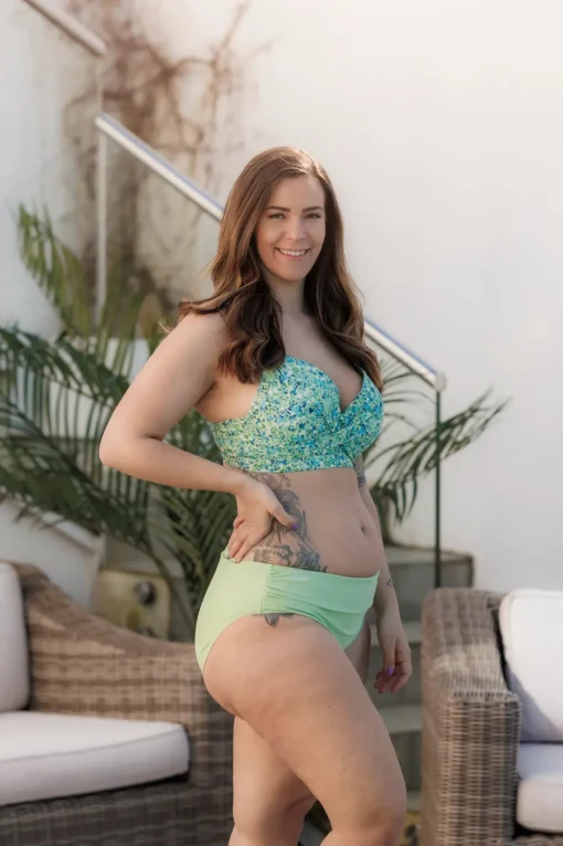 Mid Waist bikinitruse - Pastellgrønn