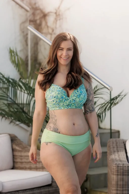 Mid Waist bikinitruse - Pastellgrønn