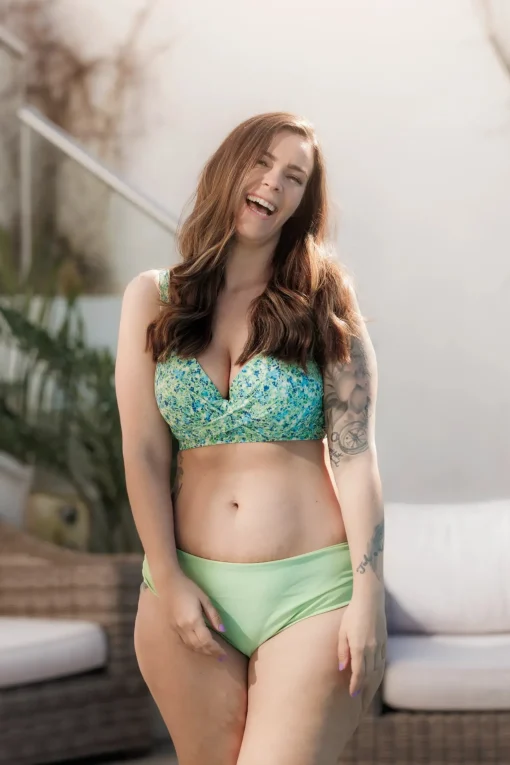 Mid Waist bikinitruse - Pastellgrønn