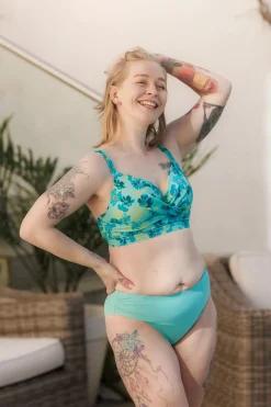 Mid Waist bikinitruse - Turkis