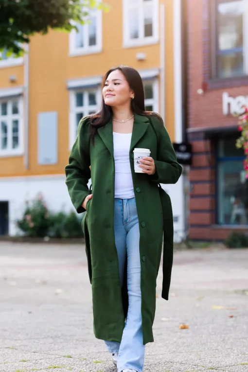 Sophie Ullkåpe lang - Mørk grønn