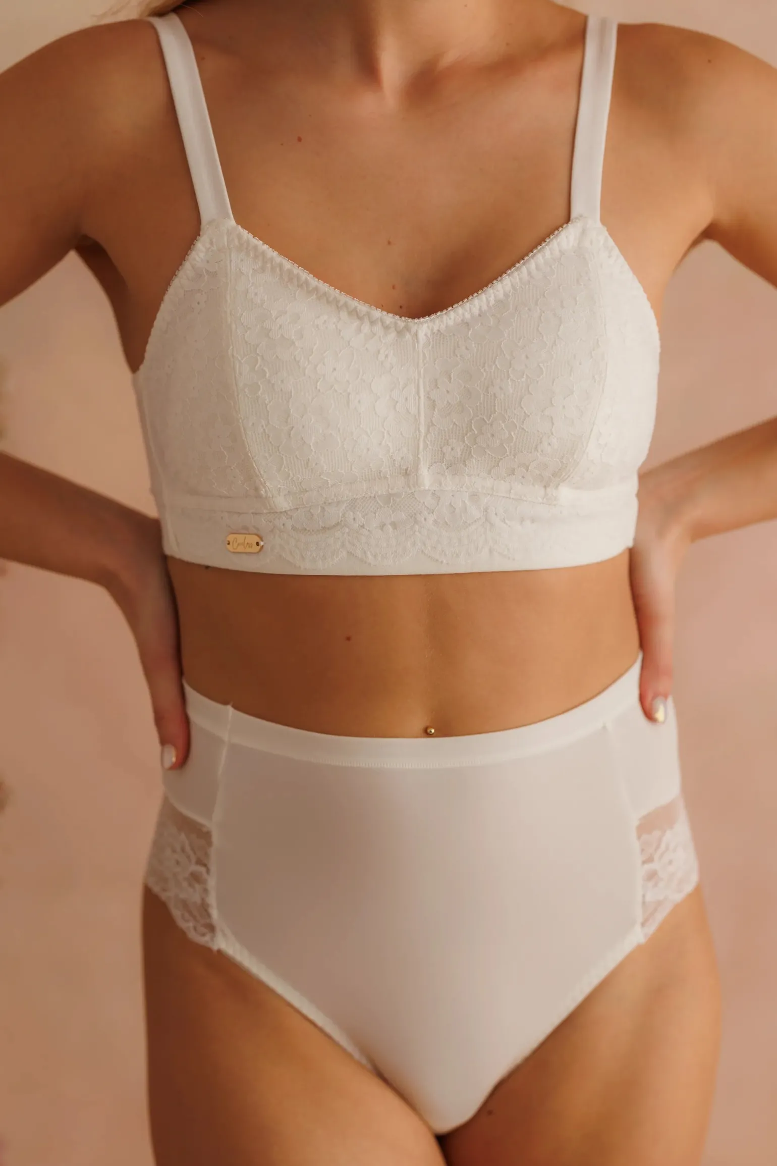 Aline Flower Bra Small Cup - Bright White