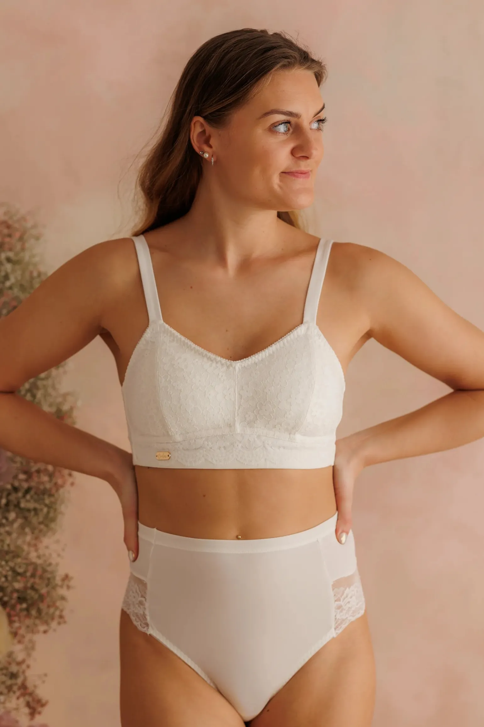 Aline Flower Bra Small Cup - Bright White