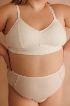 Aline Flower Bra Small Cup - Bright White