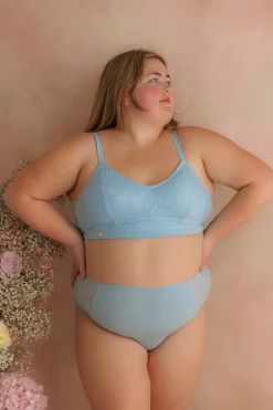 Aline Flower Bra Small Cup - Airy Blue