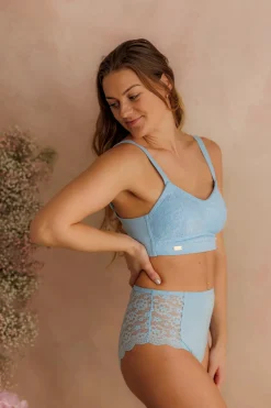 Aline Flower Bra Small Cup - Airy Blue