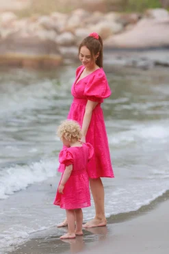 Belle Flower Barnekjole - Pink Peacock