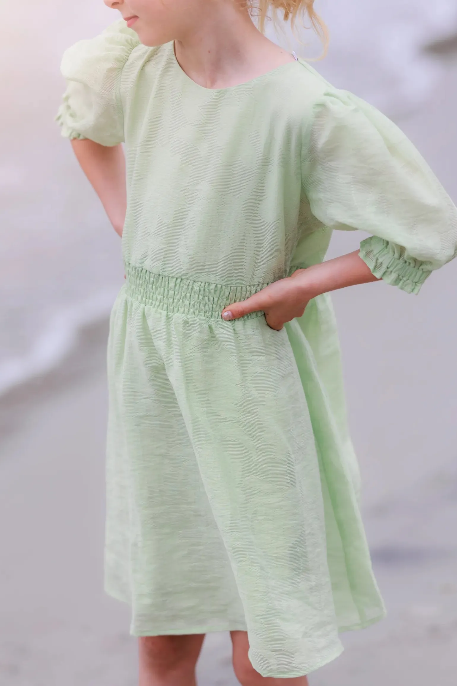 Belle Flower Barnekjole - Smoke Green