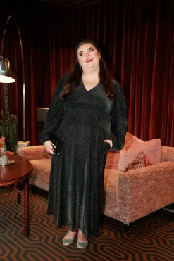 Belle Glitter maxikjole - Svart