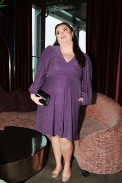 Belle Glitterkjole - Mørk lilla