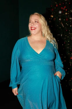 Belle Glitterkjole - Turkis