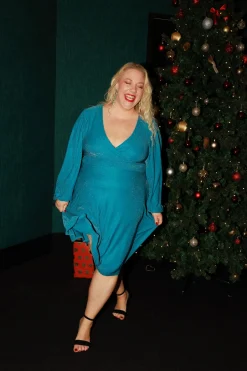 Belle Glitterkjole - Turkis