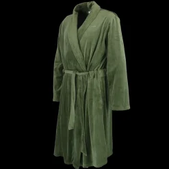 Fluffy Morgenkåpe mann - Mørk grønn