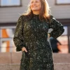 Julia kjole - Mørk grønn / hvit