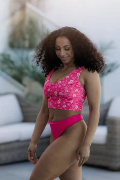 Mid Waist Bikini String - Rosa