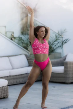 Mid Waist Bikini String - Rosa