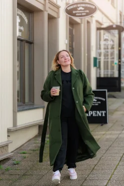 Sophie Ullkåpe lang - Mørk grønn