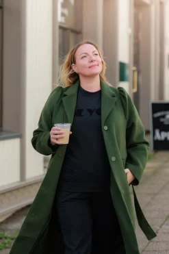 Sophie Ullkåpe lang - Mørk grønn